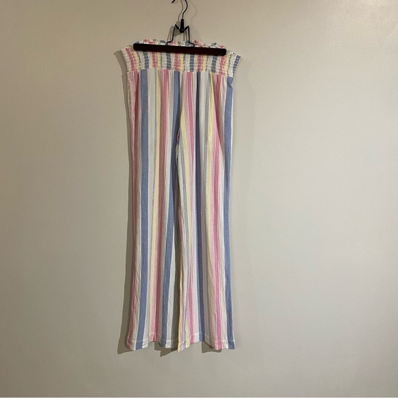 Cloth & Stone lounge pants Linen rayon blend beach pants stretchy waist wide leg - Picture 7 of 10